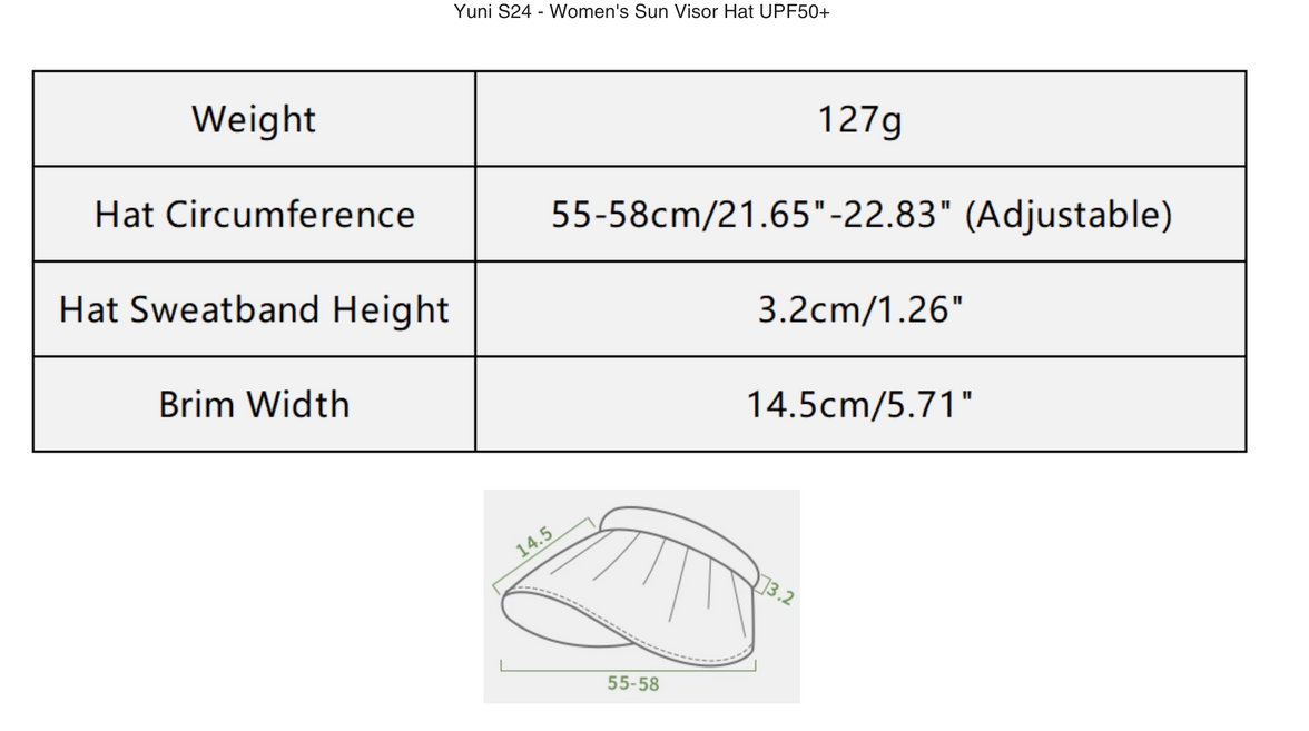 Beneunder TS55024 Yuni S24 - Women's Sun Visor Hat Upf50+
