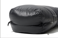 Black sleeping bag on a white background
