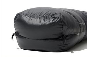Black sleeping bag on a white background