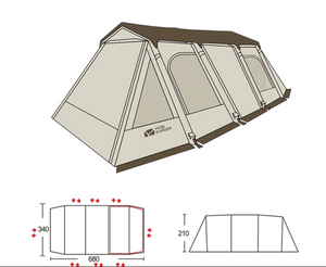Mobi Garden LS 4 (Air Tunnel Tent) with Inner Tent Set