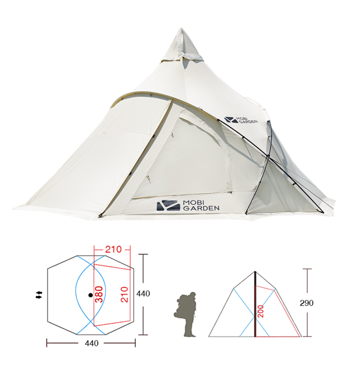 Mobi Garden Era Courtyards 290 Pyramid Tent Set