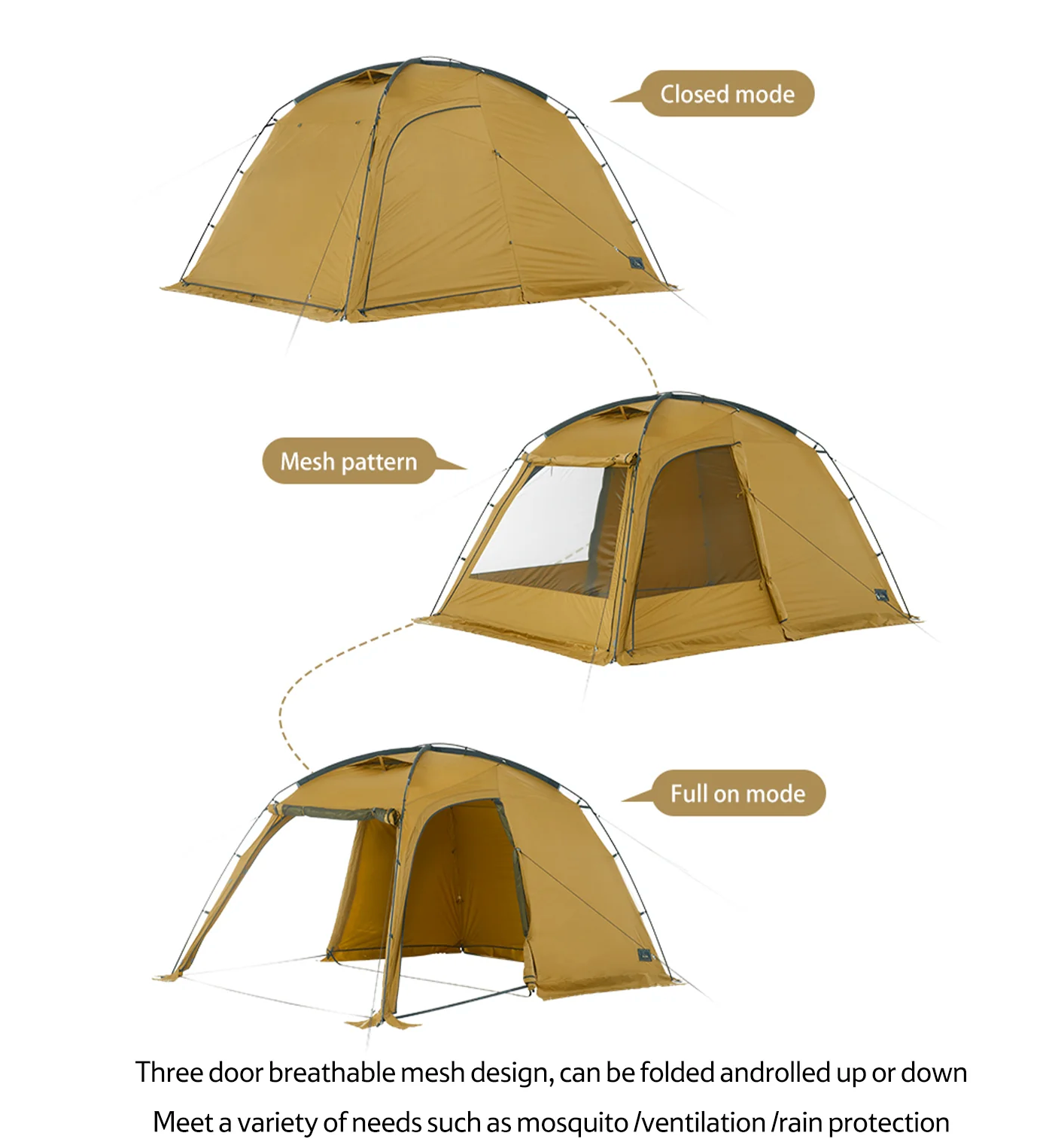 Naturehike Dune 7.6 One Bedroom One Room Tent Earthy Yellow