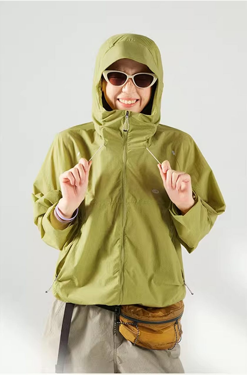Blue Basic Hooded Sun Protection Jacket