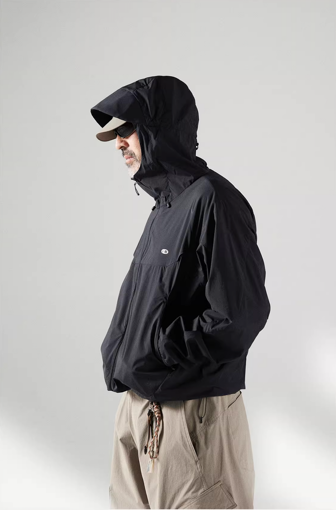 Blue Basic Hooded Sun Protection Jacket