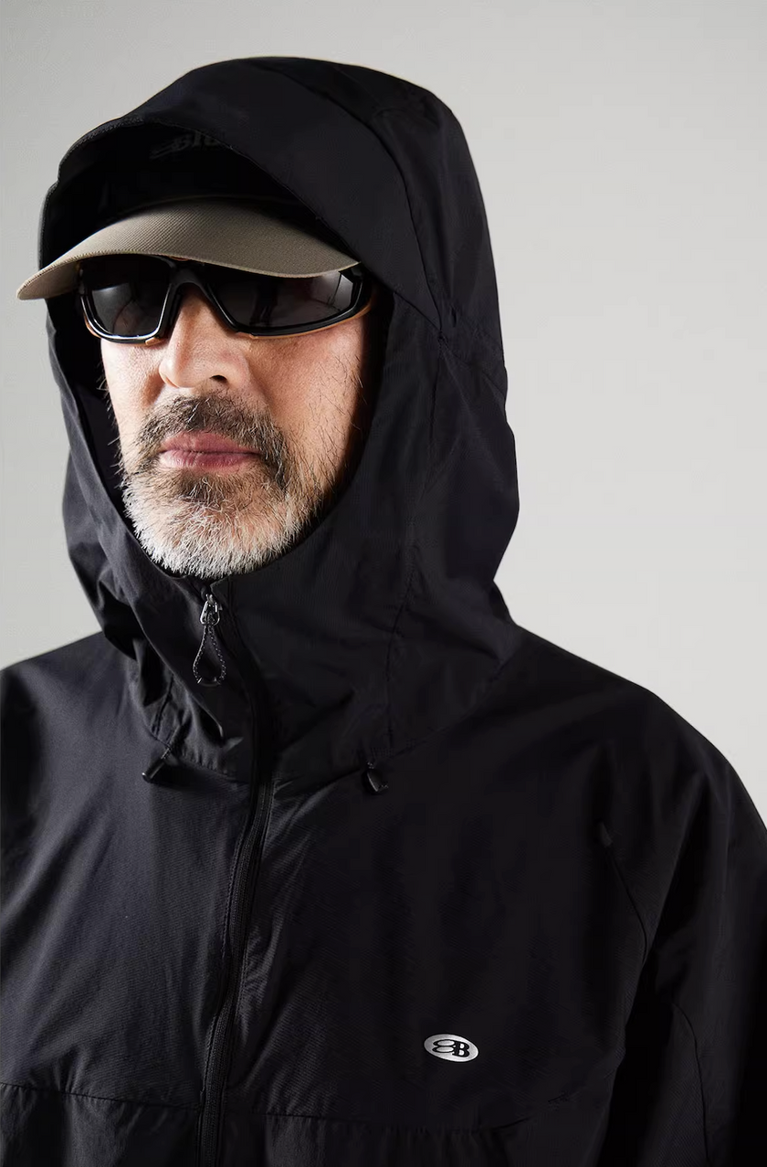 Blue Basic Hooded Sun Protection Jacket