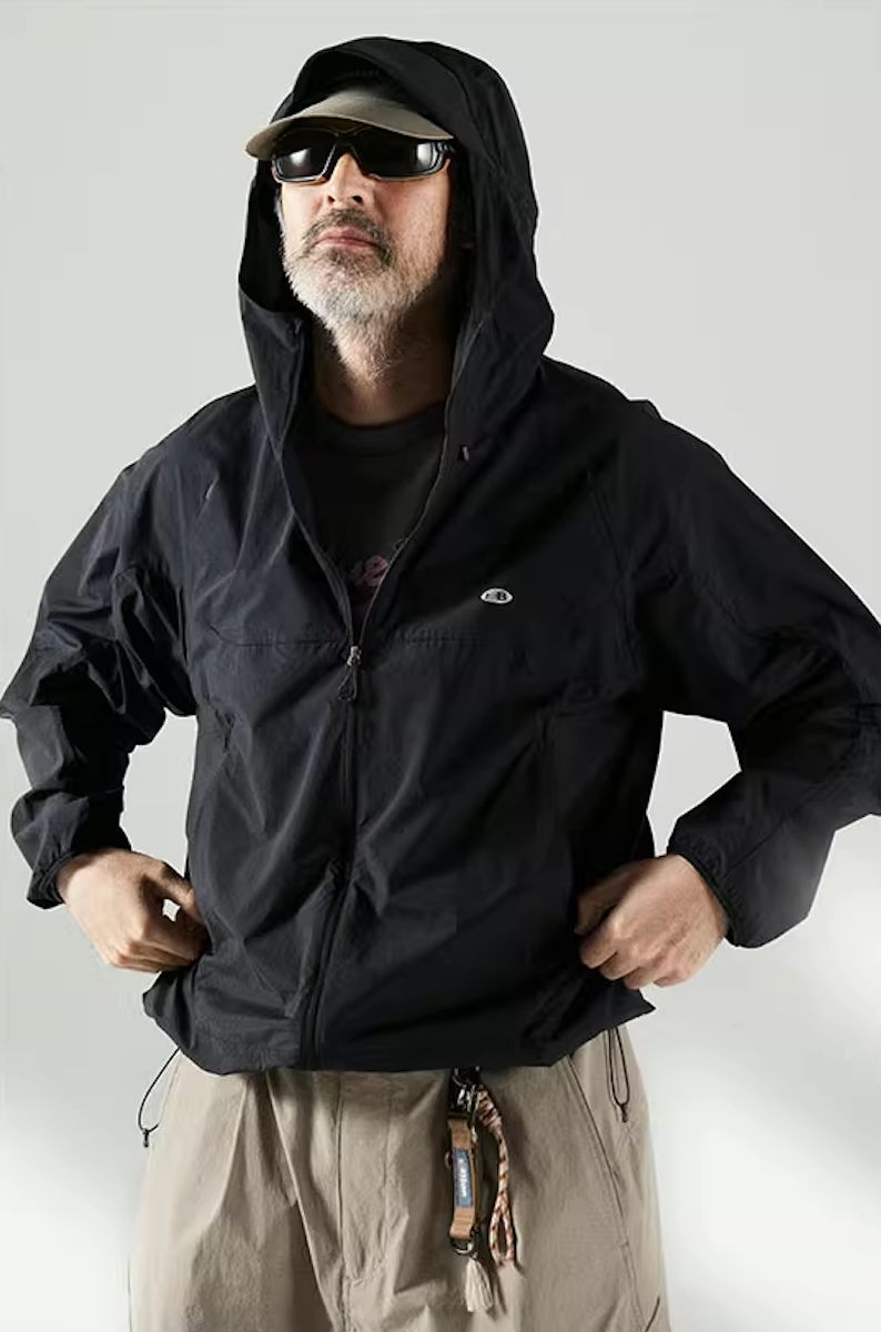 Blue Basic Hooded Sun Protection Jacket