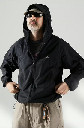 Blue Basic Hooded Sun Protection Jacket