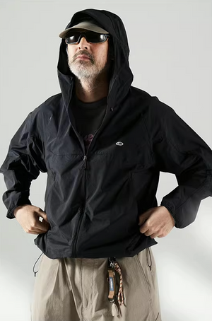 Blue Basic Hooded Sun Protection Jacket