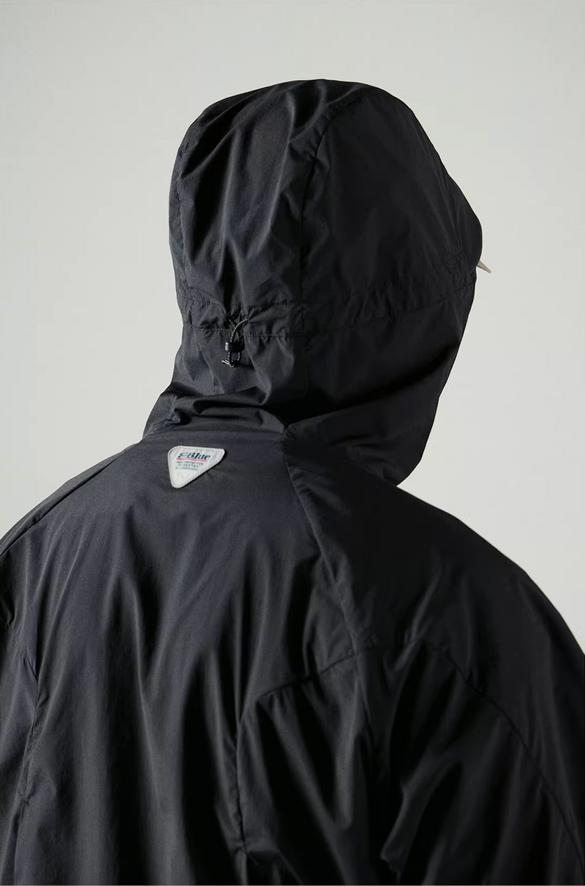 Blue Basic Hooded Sun Protection Jacket