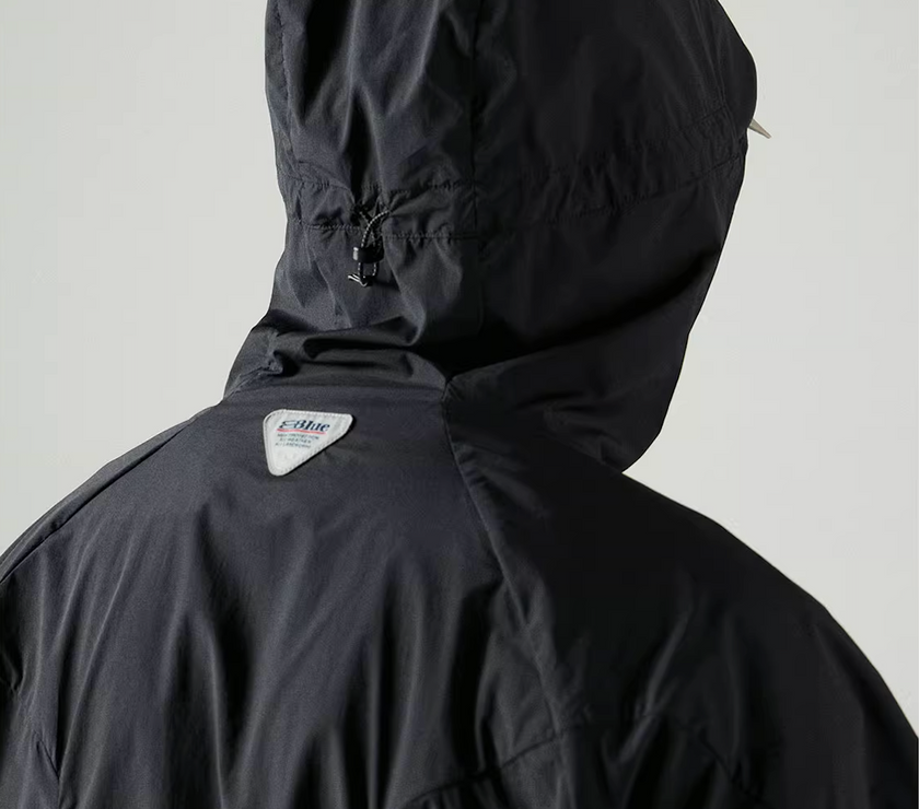 Blue Basic Hooded Sun Protection Jacket