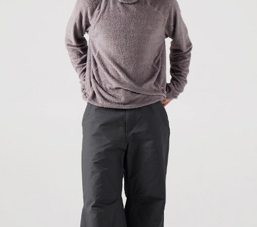 Blue Cotton Wide Leg Curved Knife Men's Pants