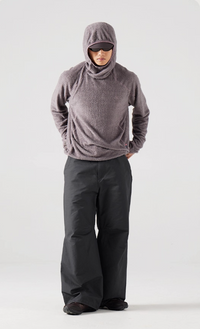 Blue Cotton Wide Leg Curved Knife Men's Pants