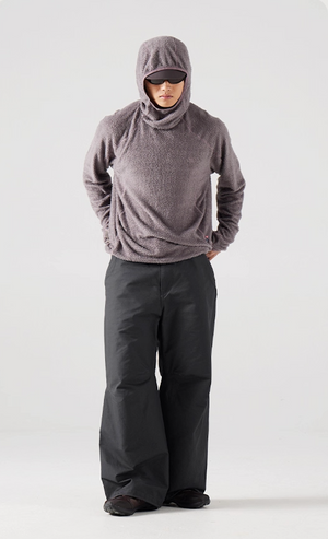 Blue Cotton Wide Leg Curved Knife Men's Pants