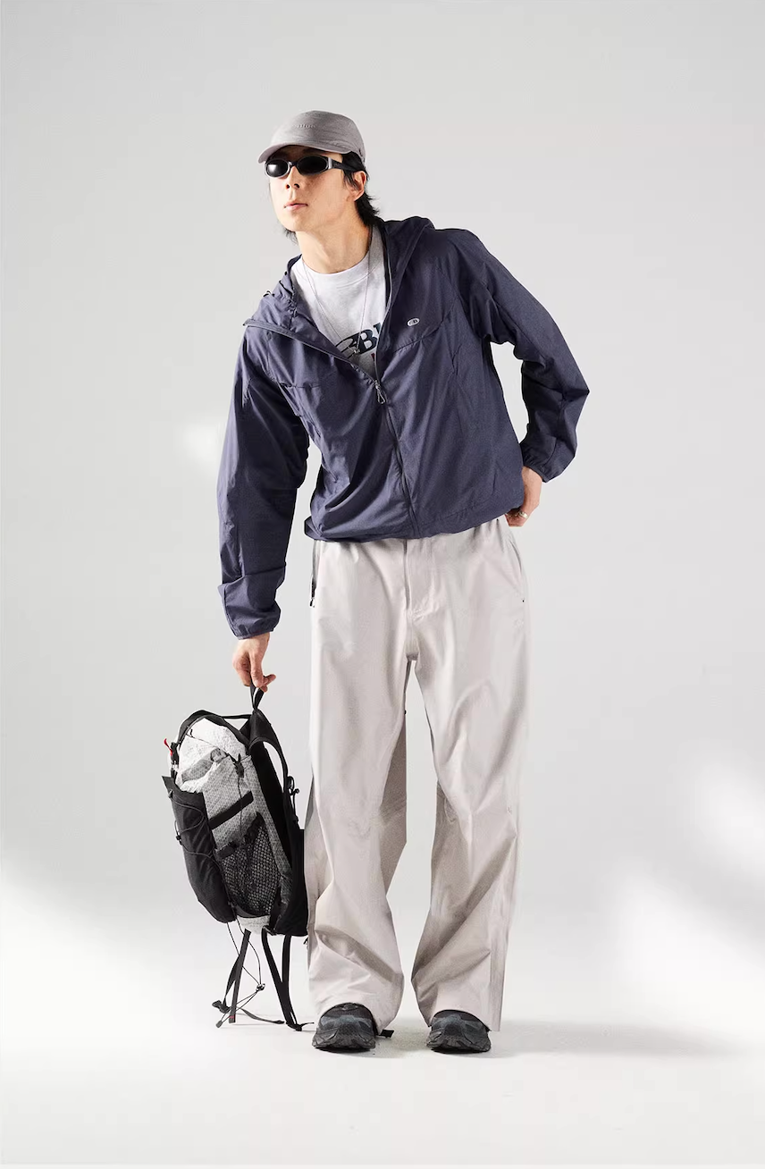 Blue Basic Hooded Sun Protection Jacket