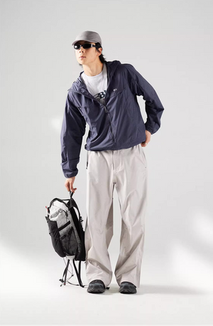 Blue Basic Hooded Sun Protection Jacket