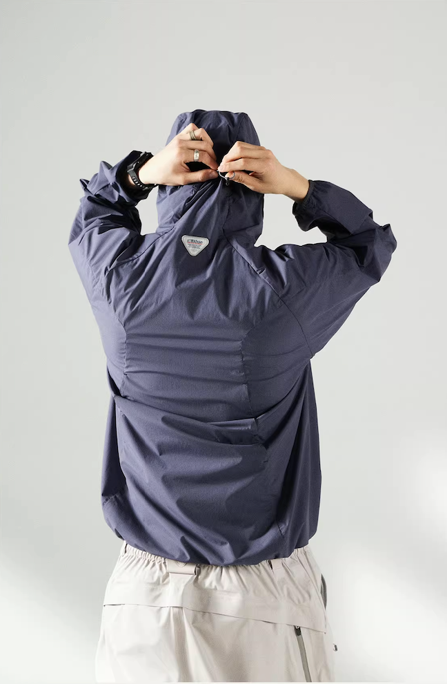 Blue Basic Hooded Sun Protection Jacket