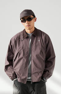 Blue Large Pocket Lapel Jacket