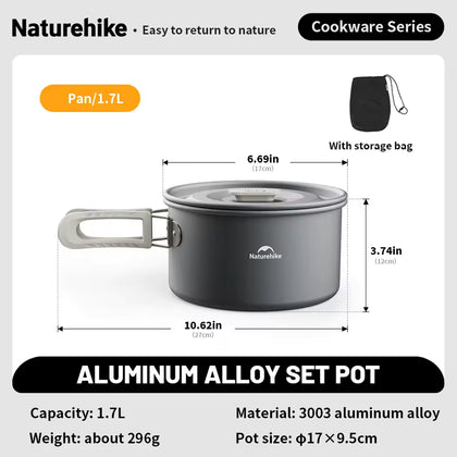 Naturehike Wild Trekking Aluminium Alloy 1.7L pot