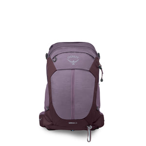 Osprey Sirrus 24 ventilated hiking backpack front view in Purple Dusk