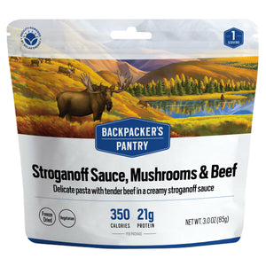 Backpacker's Pantry Stroganoff Sauce, Mushrooms and Beef freeze-dried meal pouch