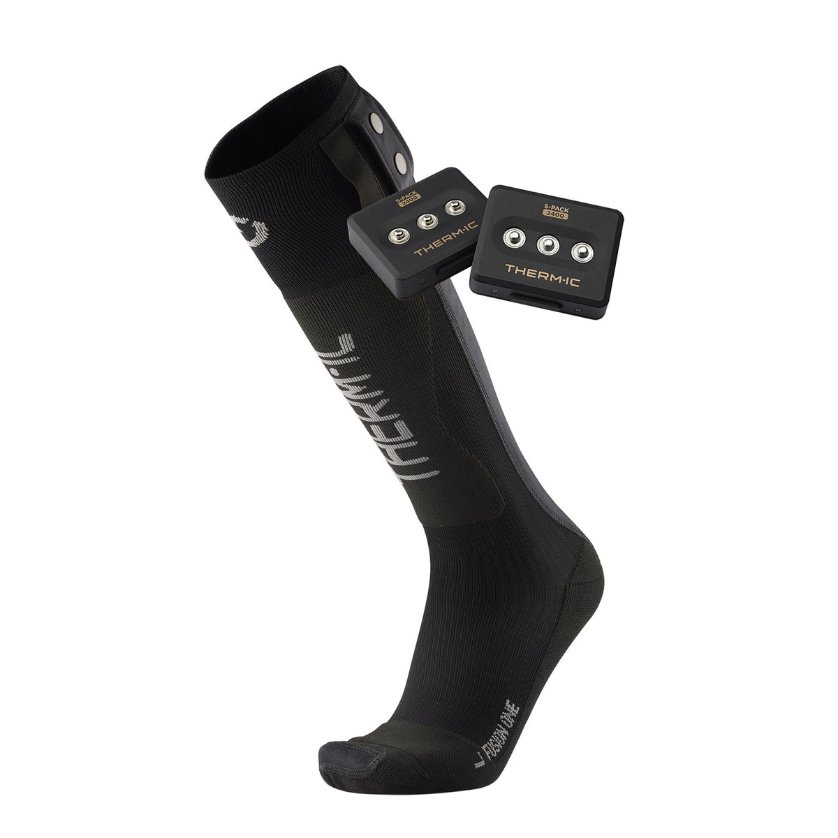 Therm-ic Heated Ski Socks - Heat Fusion One + S-Pack 2400 Set - Unisex - Black / Grey