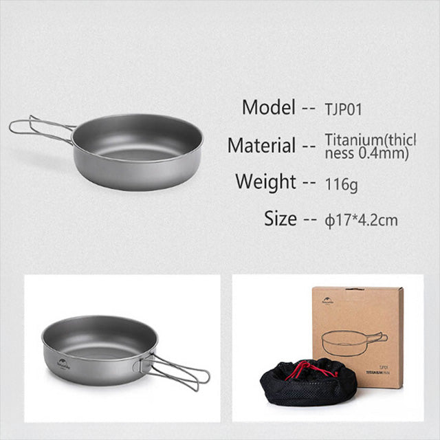 Naturehike TJP01 Outdoor Ti Frying Pan-9H Ti Color (2026)