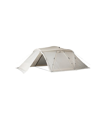 Snow Peak Land Nest Shelter TP-259 ivory shell with the inner tent removed, open through-view