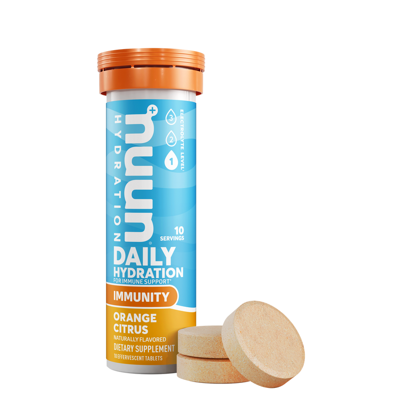 Nuun Immunity electrolyte and immune support tablets Orange Citrus tube
