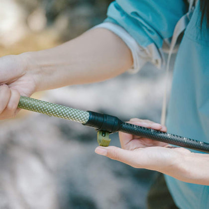 Close-up of the quick external lock on the Naturehike Chuxue EXT1 trekking pole