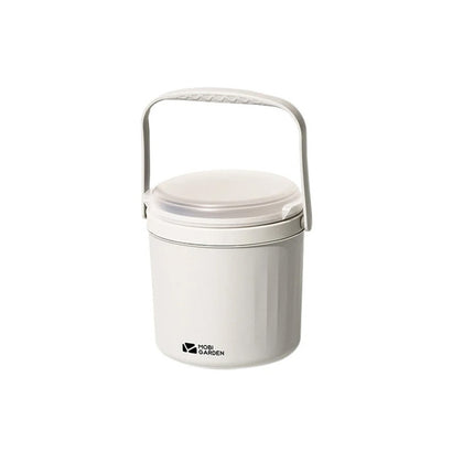 A white 8.5 L lightweight bucket container with a sturdy handle, suitable for carrying water or other essentials.