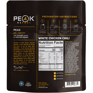 Peak Refuel White Chicken Chili Freeze-Dried Meal - 2 Servings
