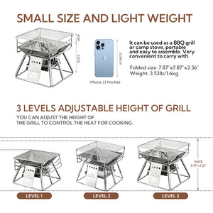 Campingmoon Mini Charcoal Grill X-Mini