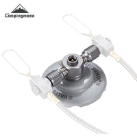 Campingmoon Z31 3-outlet adapter for EN417 Lindal valve canister with three screw-on outlets and swivel knurled connectors