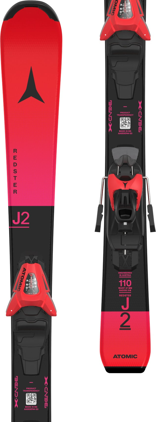 Atomic Redster J2 100-120 + C 5 GW Skis - tiptail detail