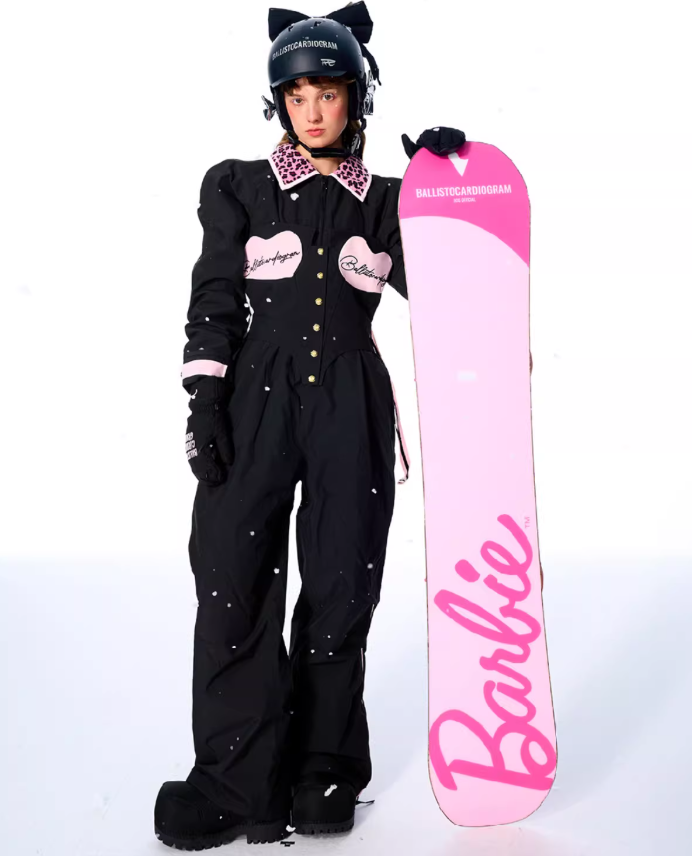 BCG Black Pink Slim Fit Ski/Snowboard One-Piece Set 3L Snow Jacket - Women's