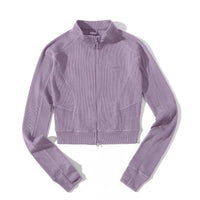 Blue Wool Waffle-Knit Women's Cardigan