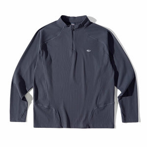 Blue Monte Stand-Up Collar Waffle Men's Training Long Sleeve T-Shirt