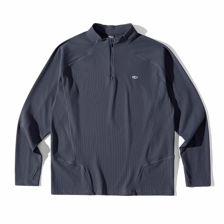 Blue Monte Stand-Up Collar Waffle Men's Training Long Sleeve T-Shirt