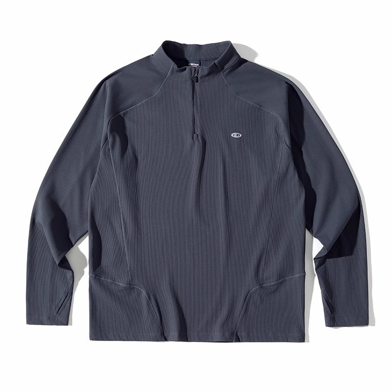 Blue Monte Stand-Up Collar Waffle Men's Training Long Sleeve T-Shirt