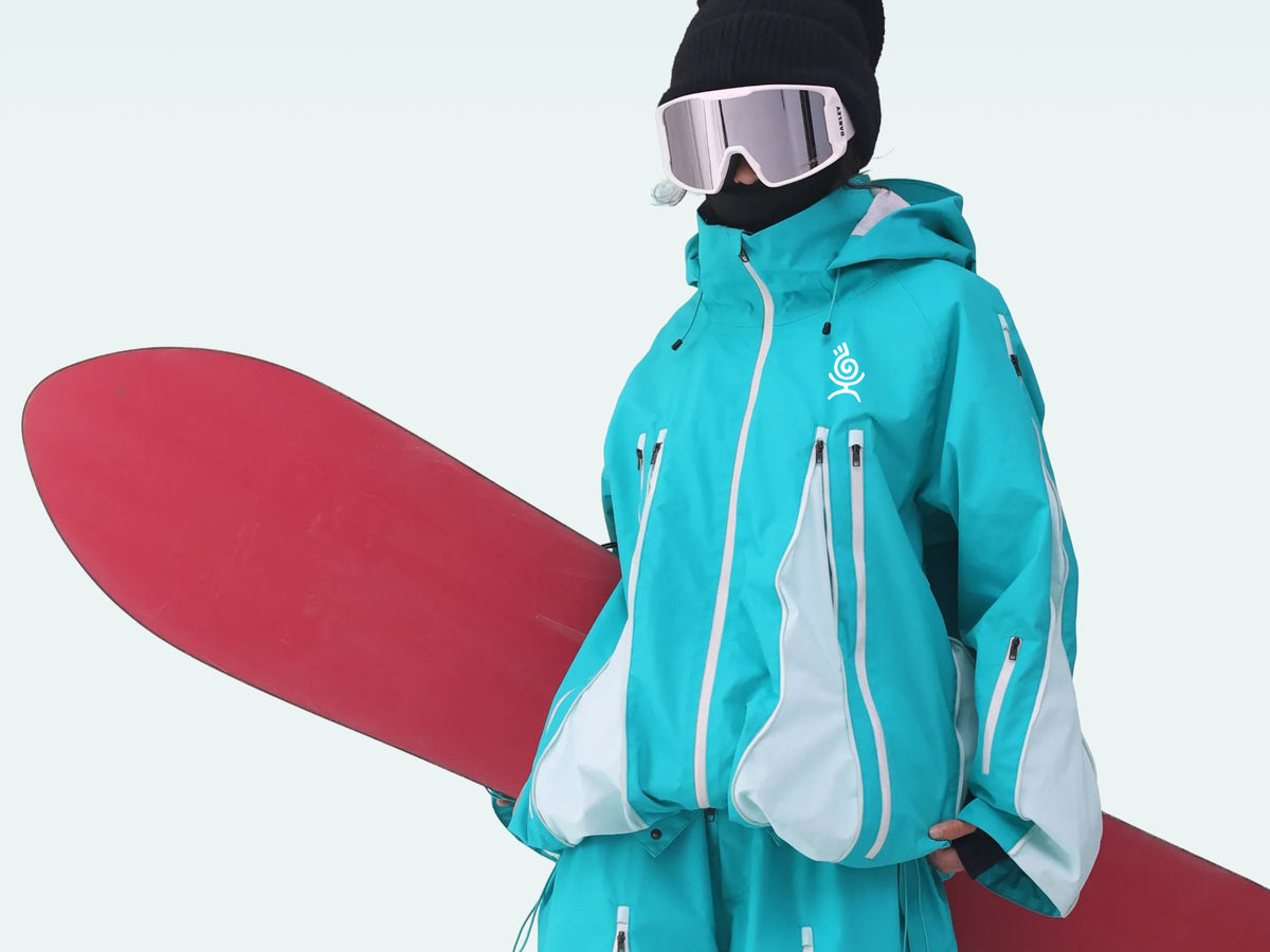 YEYEPOP ghost-octopus suit with snowboard