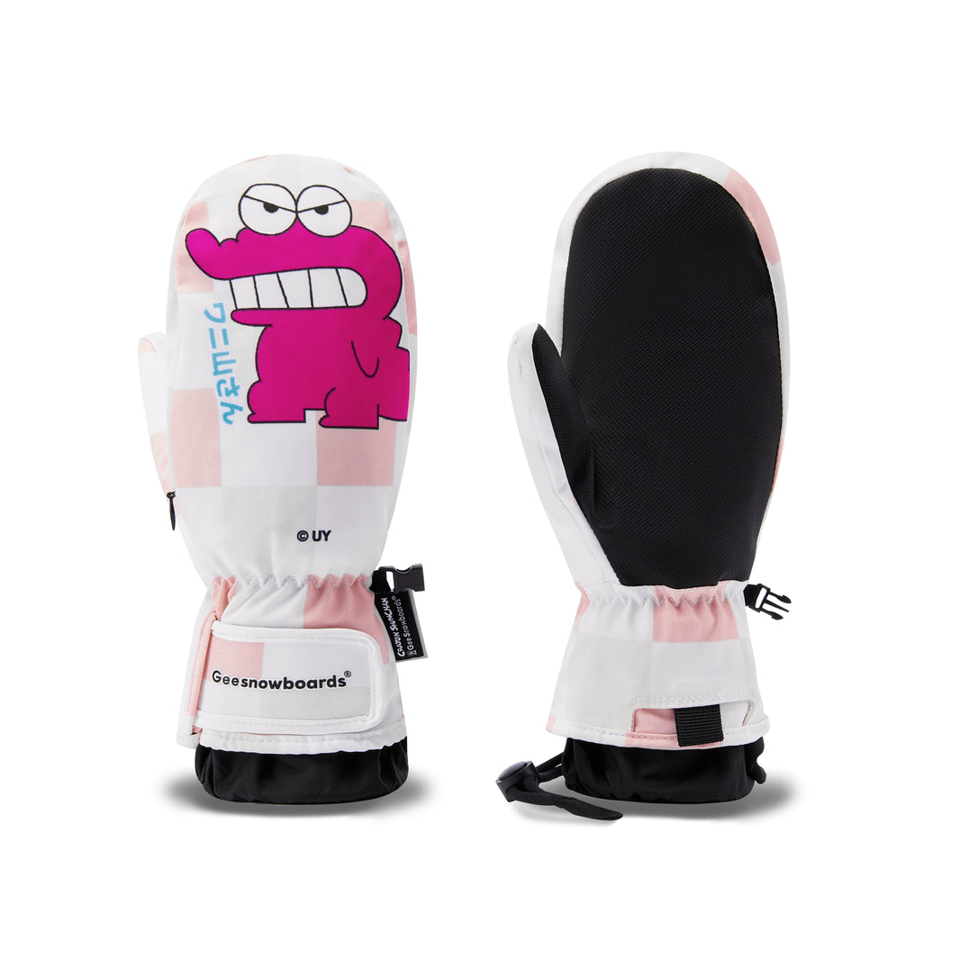 Gee Snowboards × Crayon Shin-chan Waniyama Gloves — official product image