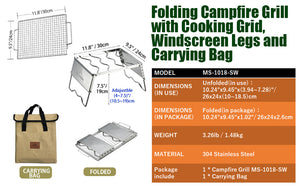 Camping Moon MSW -1018-SW Portable Stainless Steel Campfire Grill (2026)