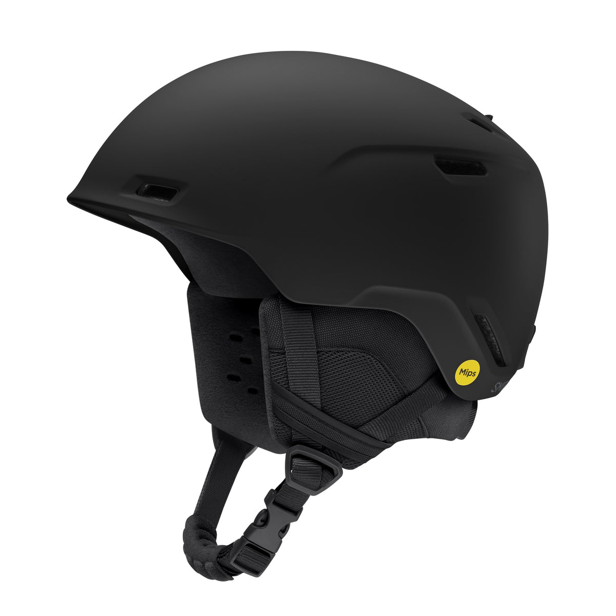 Smith Cache MIPS Ski & Snowboard Helmet in Matte Black — 3q (official Smith product image)