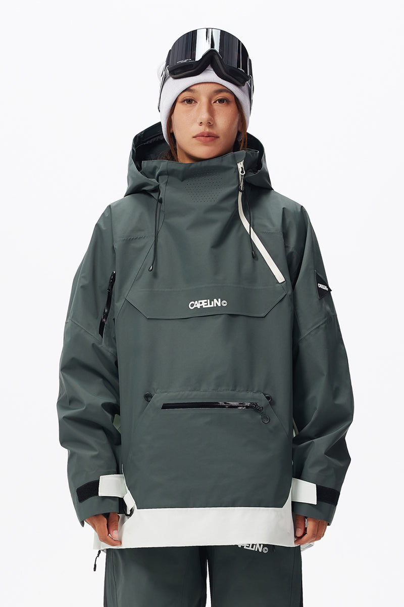 Capelin Crew Ace Pullover Snowboard Jacket - Women's in City Green — Capelin Crew product image
