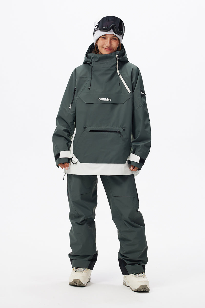 Capelin Crew Ace Pullover Snowboard Jacket - Women's in City Green — Capelin Crew product image