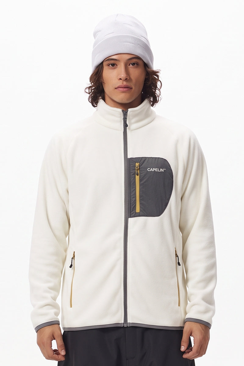 Capelin Crew Insulite Fleece Mid-Layer Jacket - Unisex in Cream White — Capelin Crew product image