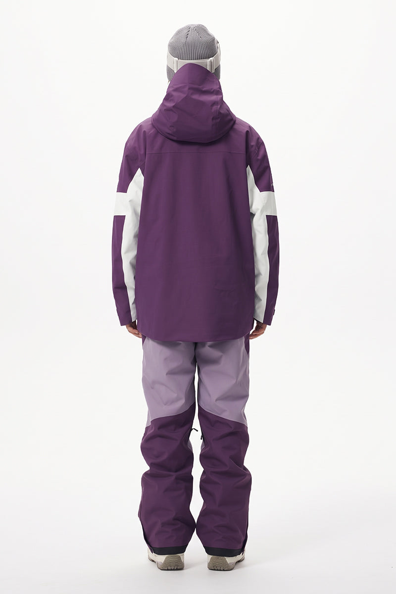 Capelin Crew Talen 3L Insulated Snowboard Jacket - Unisex in Grape Purple + Mint White — Capelin Crew product image