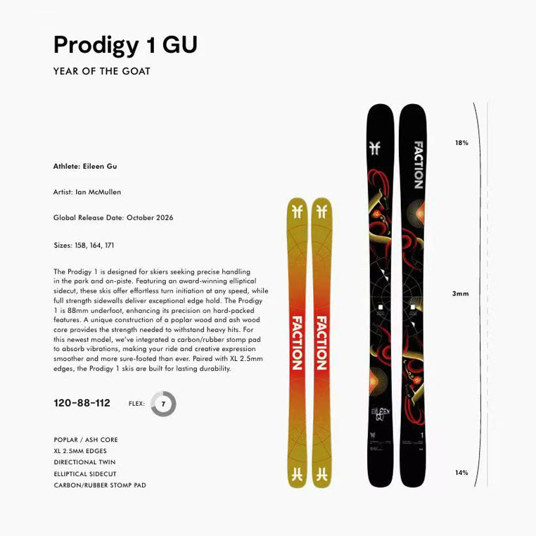 Faction Prodigy 1 GU Skis (26/27)