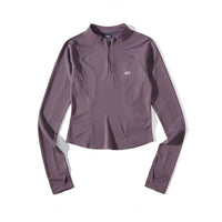 Blue Stand Collar Training Long Sleeve Ladies T-shirt