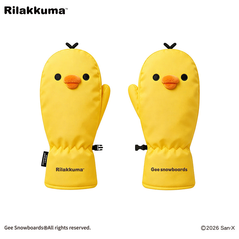 Gee Snowboards × Rilakkuma Snow Mittens - Kiiroitori Yellow — official product image